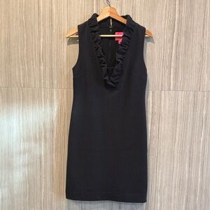 SHIPS TODAY 3/28 Lilly Pulitzer Black Sleeveless Ruffle V-Neck Mini Dress